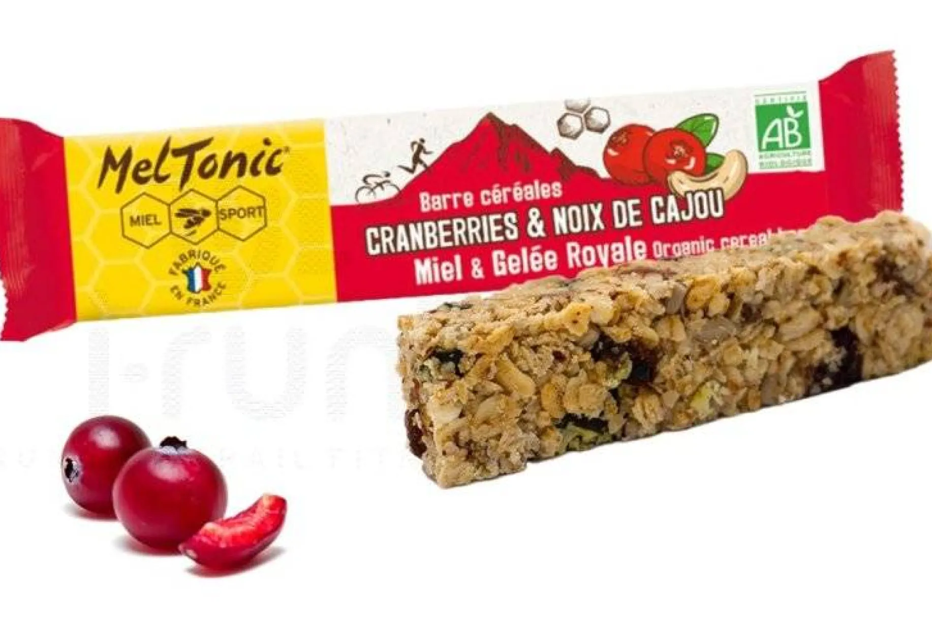 Barre céréales Bio - Cranberries et noisettes grillées