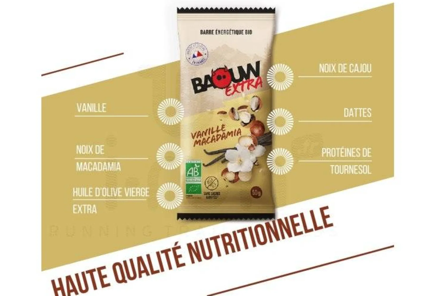 Barre énergétique bio Extra - Vanille - Macadamia