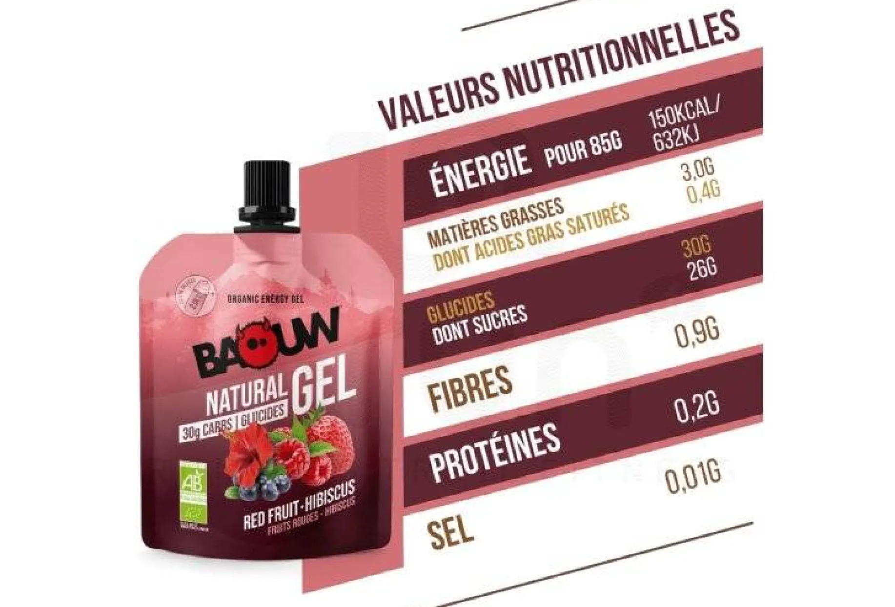 Gel naturel bio - Fruits rouges - Hibiscus