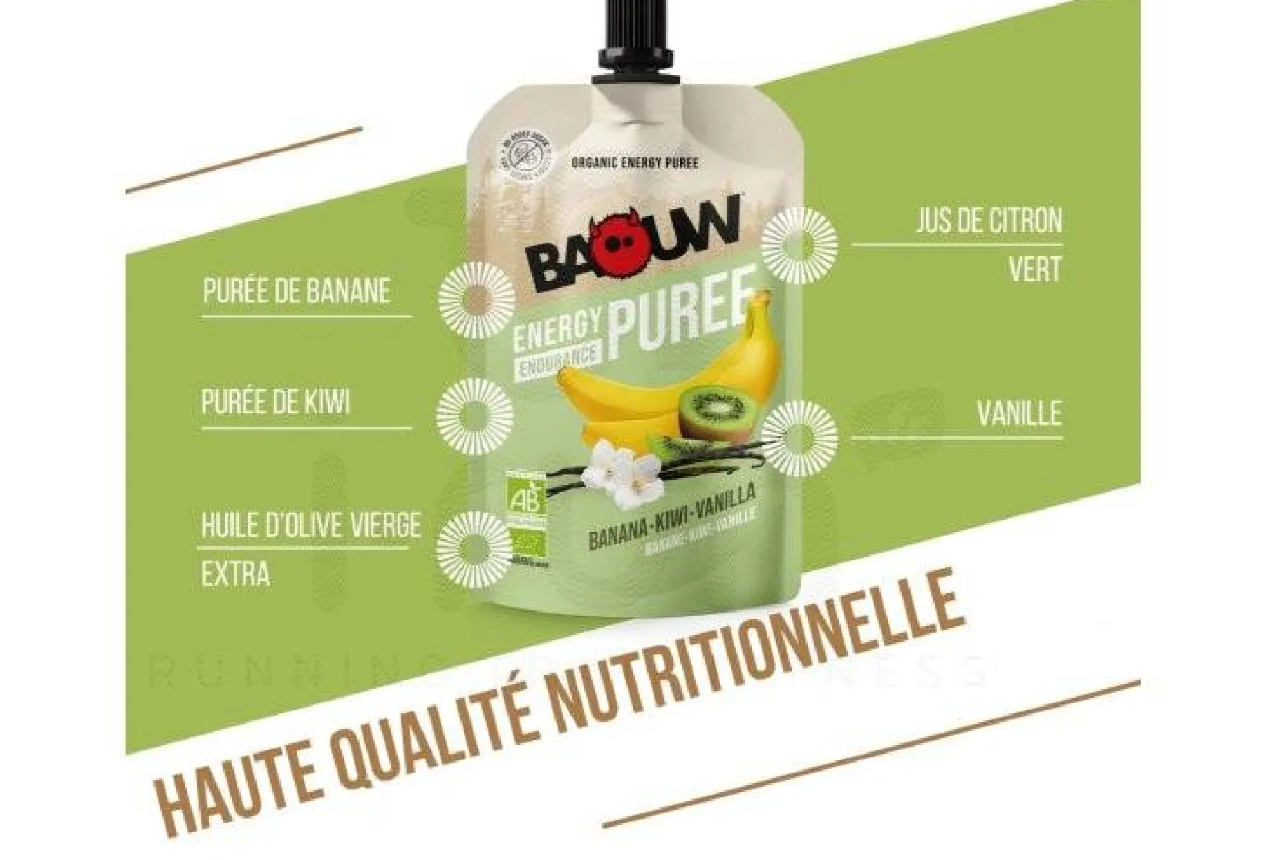 Purée nutritionnelle bio - Banane - Kiwi - Vanille