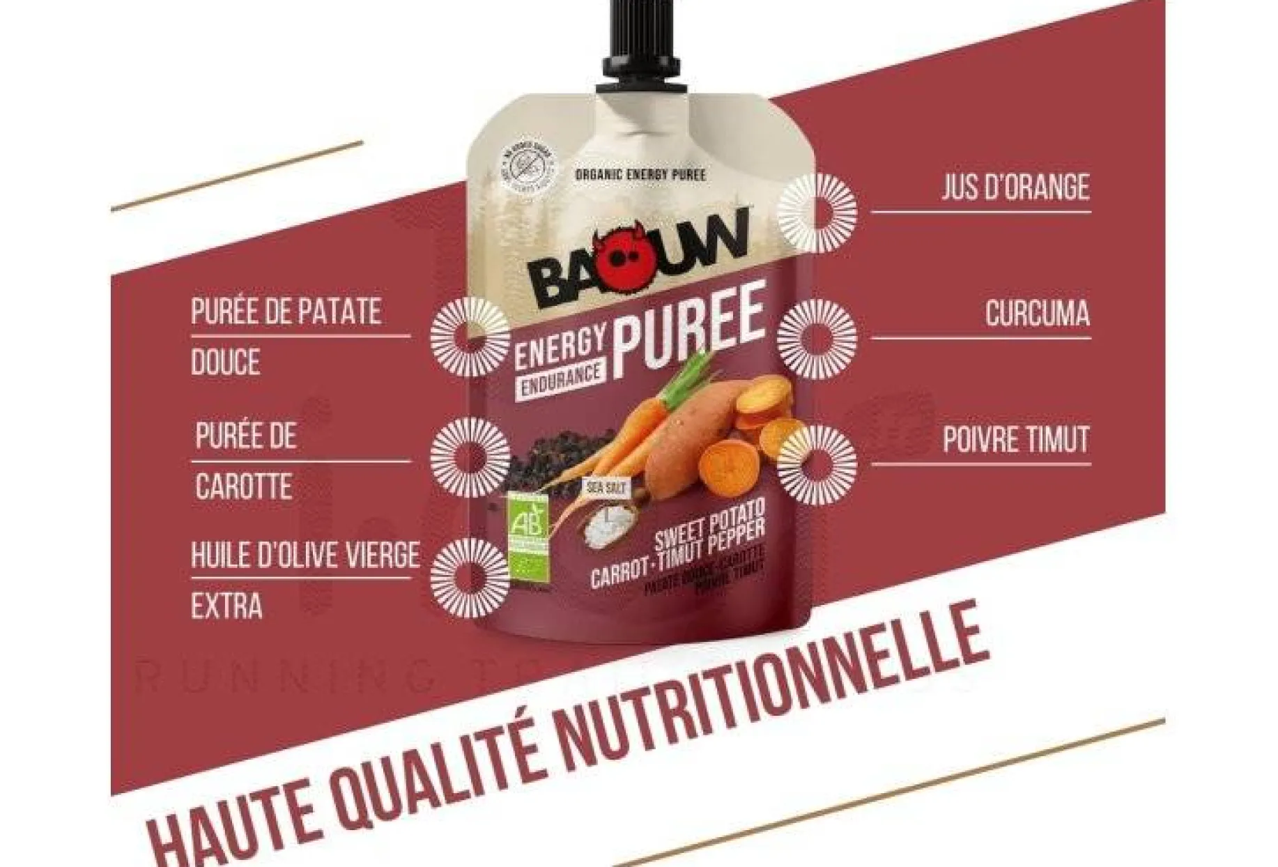 Purée nutritionnelle bio - Patate douce - Carotte - Poivre Timut
